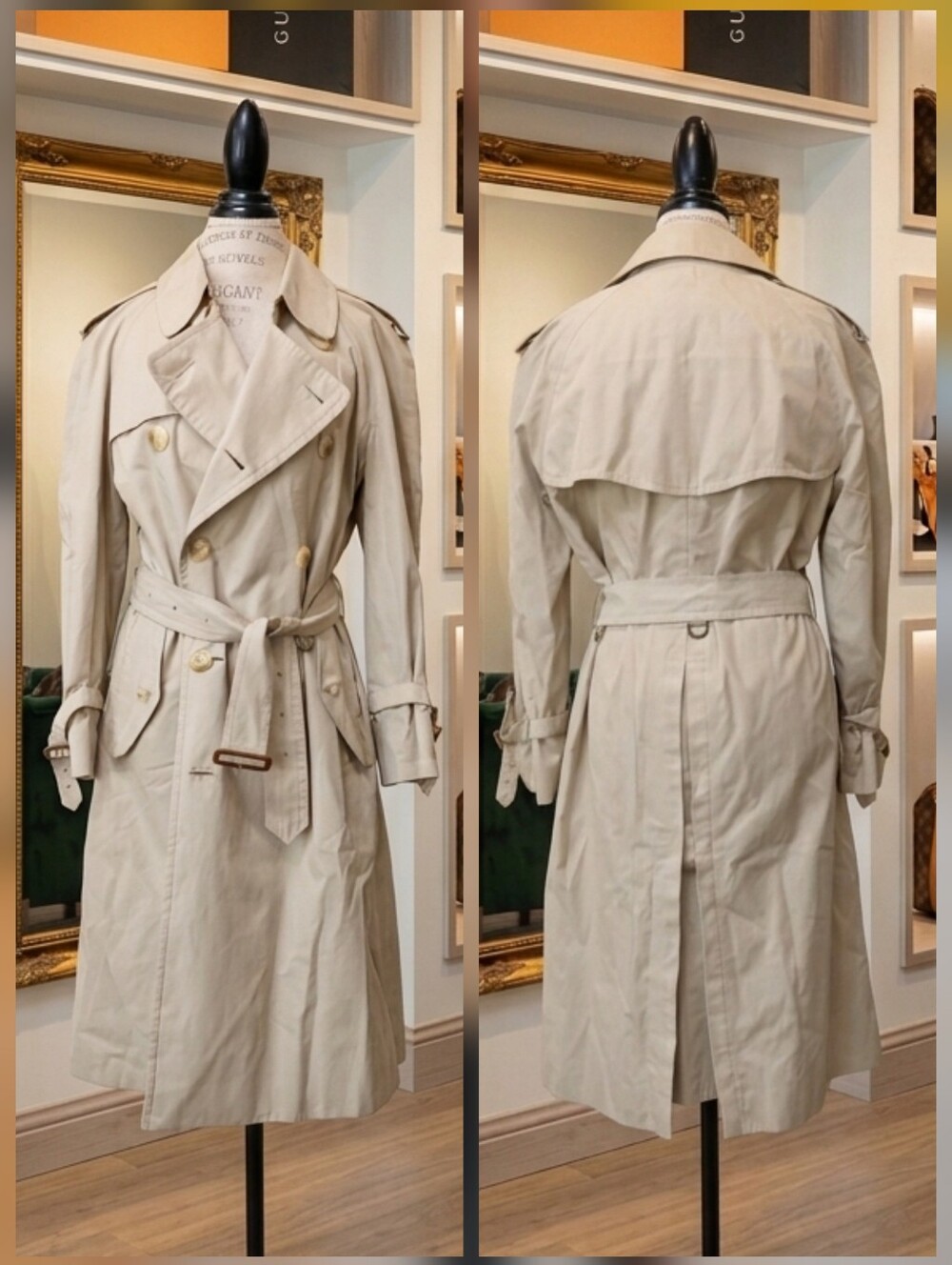 Vintage Burberrys Double Breasted Trench Coat Nova Check M/L - Picture 3 of 13